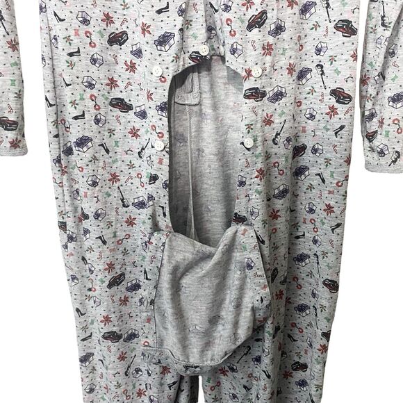 Savage X Fenty Tis The Savage Gray Open Back One Piece Pajamas Christmas Size M - Picture 10 of 13